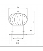 Ventilačná hlavica ø150 mm hliník