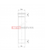 Rúra rovná ø60 mm nerez kondenz - 250 mm