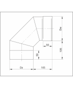 Koleno 220/90° pevné, nerez