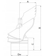 Komínová hlavica s ložiskom ø200 mm nerez