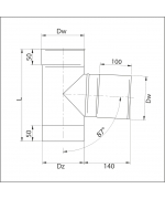 Sopúch ø140 / 87° nerez