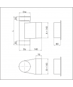 Dvierkový diel ø100 mm nerez s dvierkami 140x140