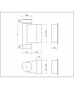 Dvierkový diel 220 mm nerez s dvierkami 140x210