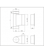 Dvierkový diel ø140 mm nerez s dvierkami 140x210